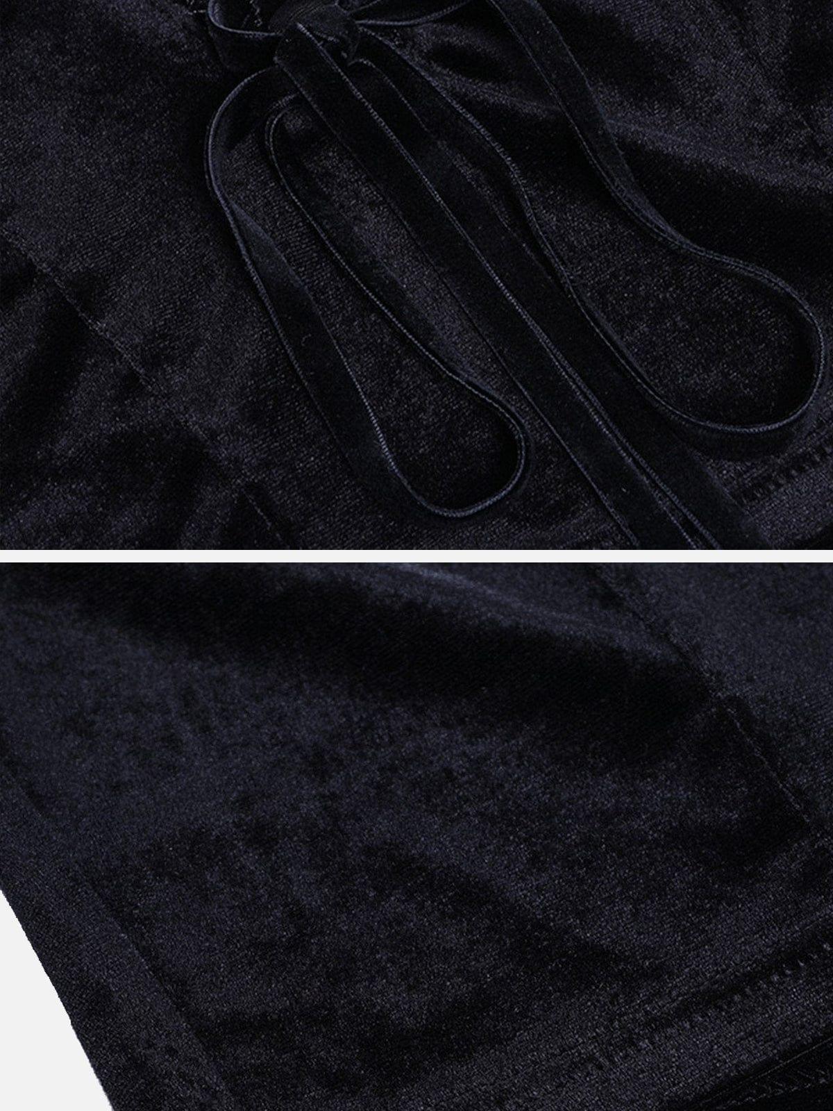 Tie Rope Lantern Sleeve T Shirt