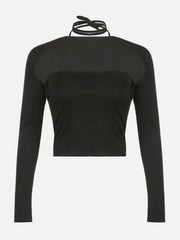 Hollowout Suspenders Sun Protection Long Sleeve T Shirt