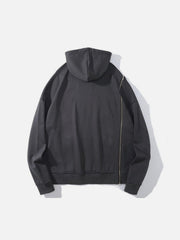 Side Zipper Embroidered Alphabet Tassels Oversized Hoodie