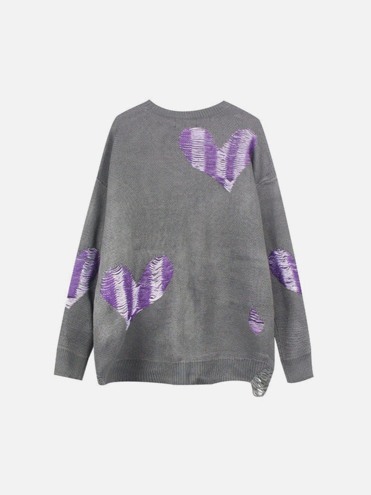 Dark Love Ripped Knitted Sweater