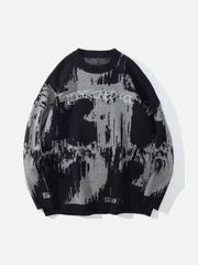 Tie Dye Embroidery Knitted Sweater