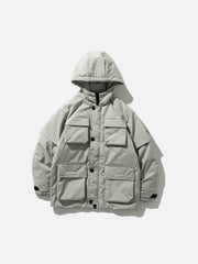 Multi Pockets Hooded Winter Down Coat