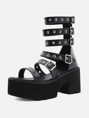 Punk Roman Rivet Hole Platform Sandals