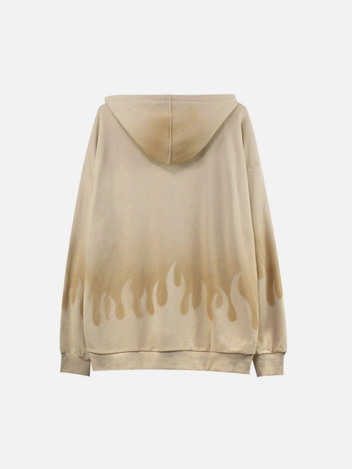Gradient Flame Print Hoodie
