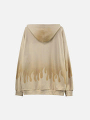 Gradient Flame Print Hoodie