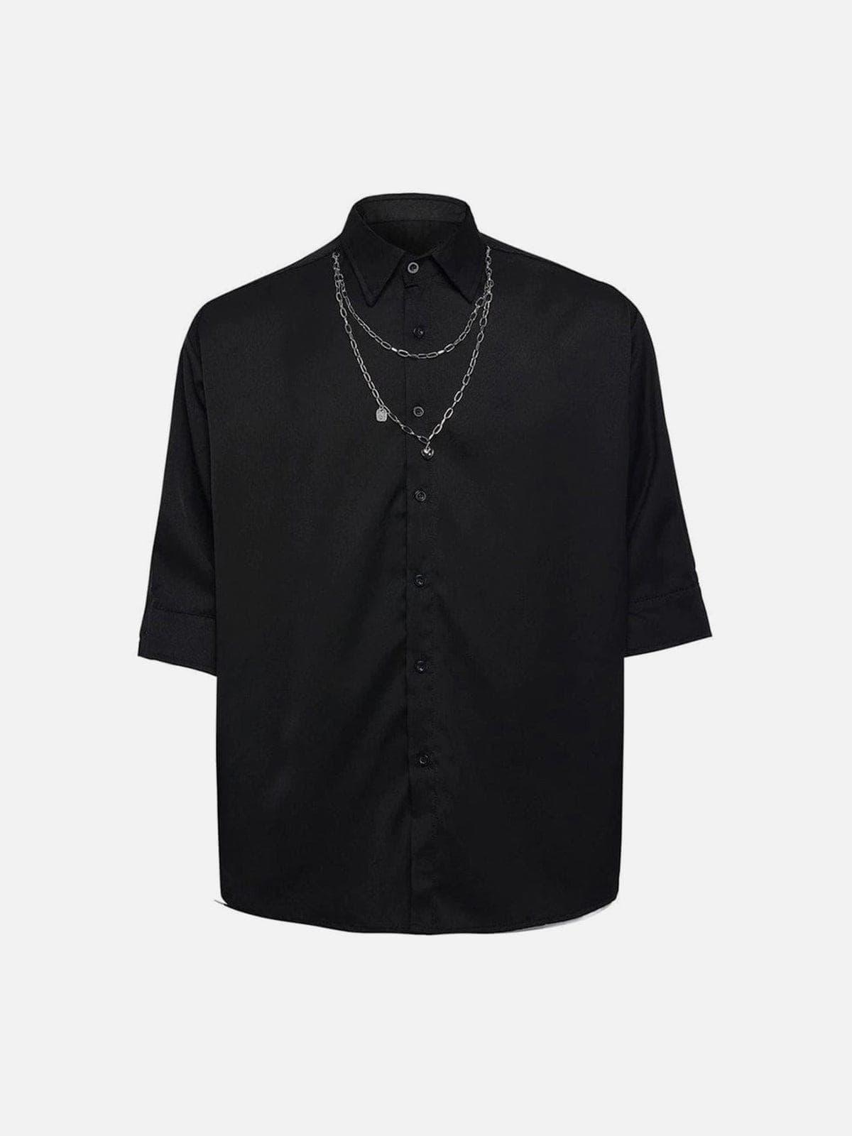 Dark Love Chain Decoration Oversized Shirt
