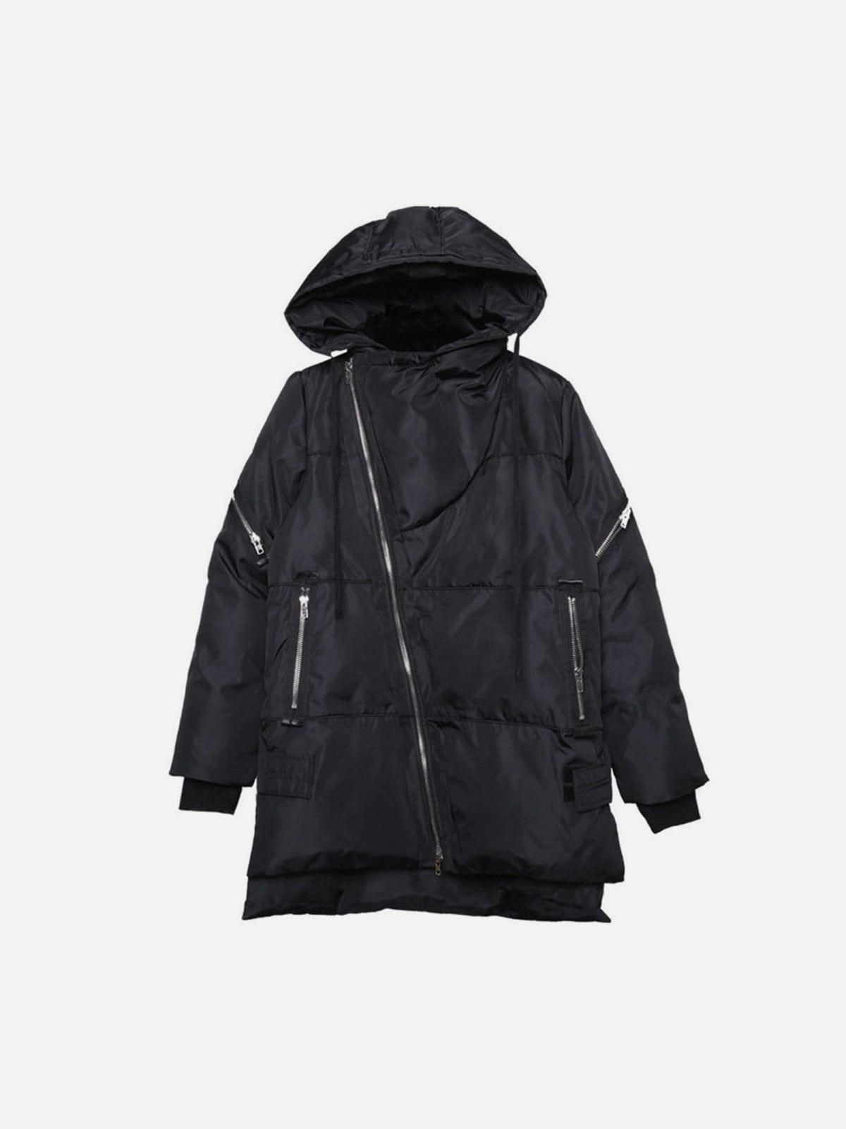 Personalized Diagonal Zipper Winter Coat