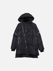 Personalized Diagonal Zipper Winter Coat