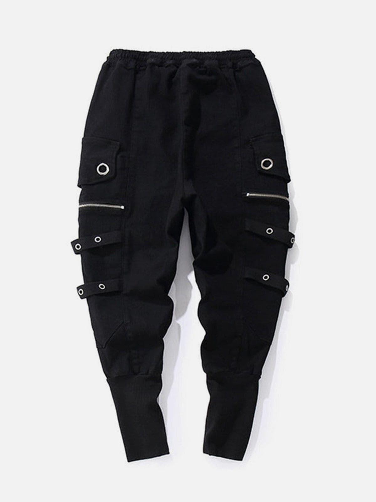 Zipper Multi Pockets Harem Pants