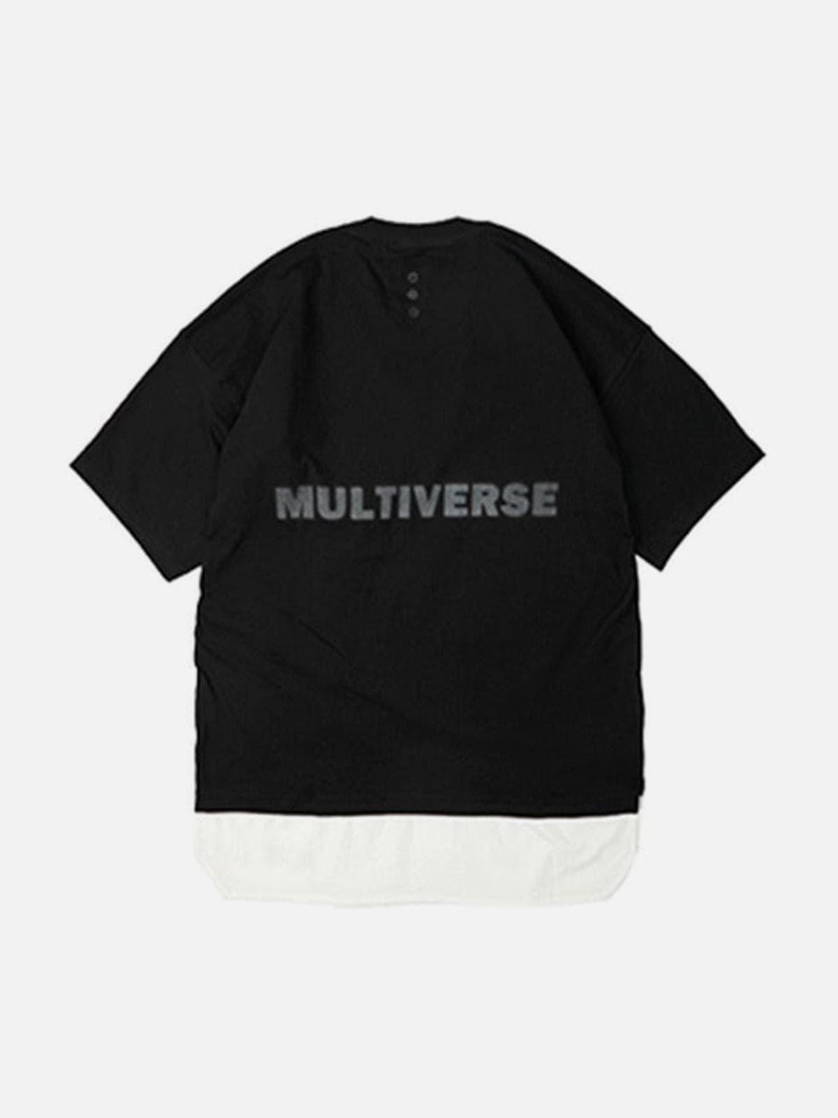 Cyberpunk Fake Two Patchwork Cotton Tee