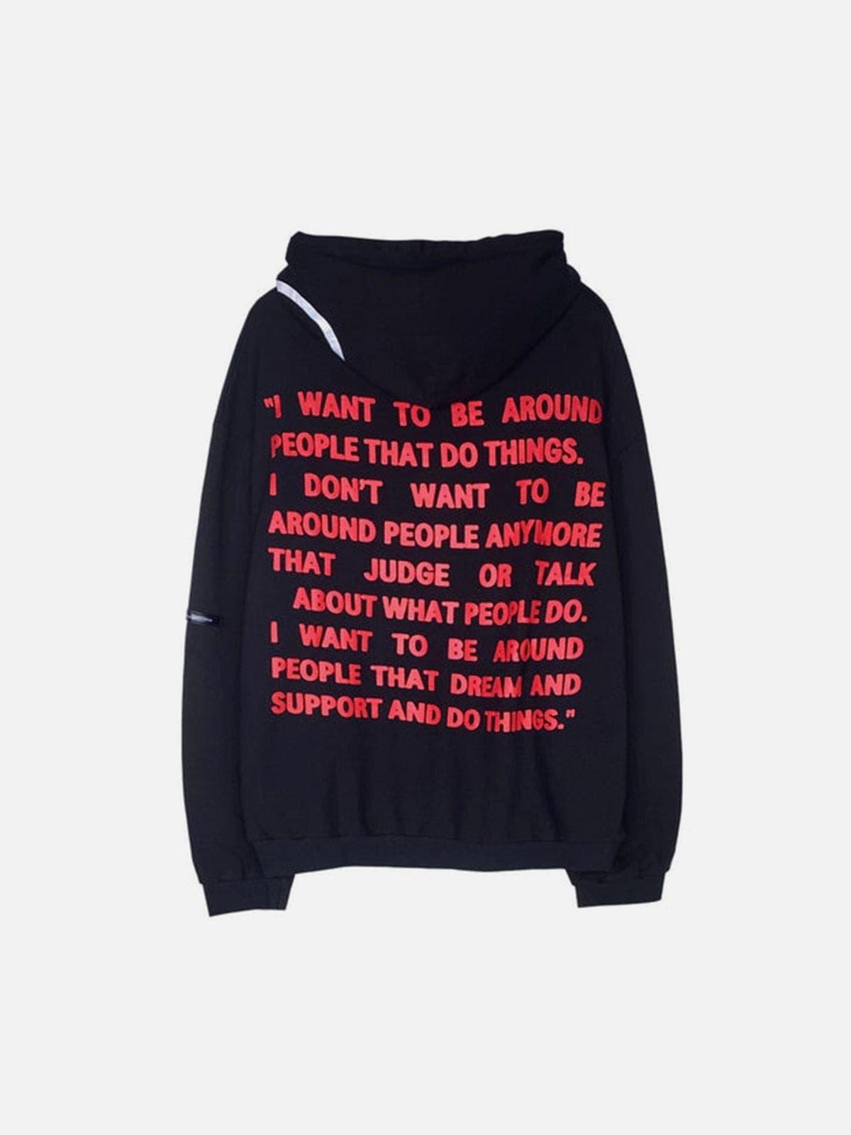 Bear Full Letters Oversized Washed Hoodie