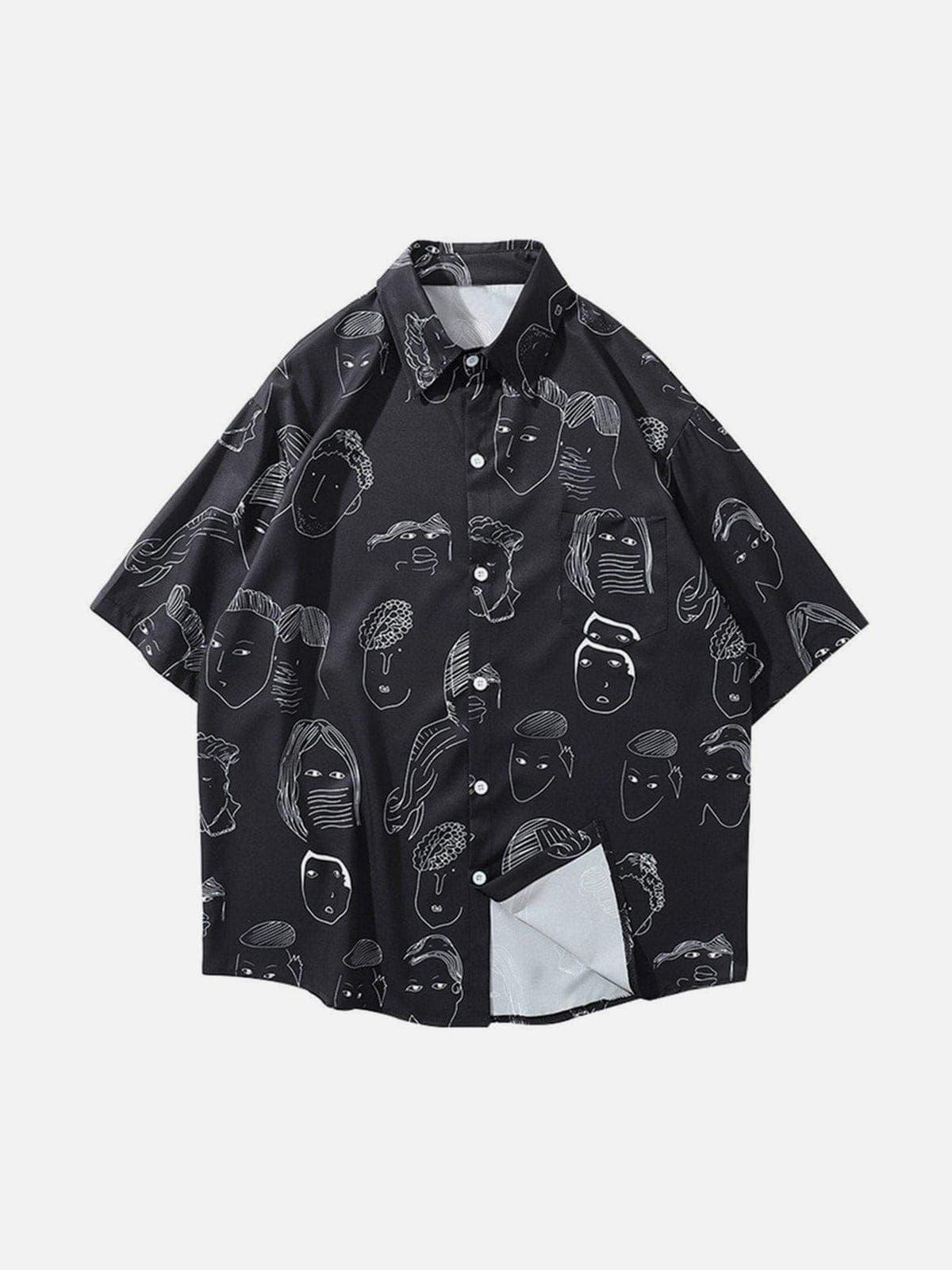 Vintage Fun Portrait Full Print Short Sleeve Shirt