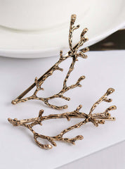 1 Pair Women Hairpins Vintage Metal Tree