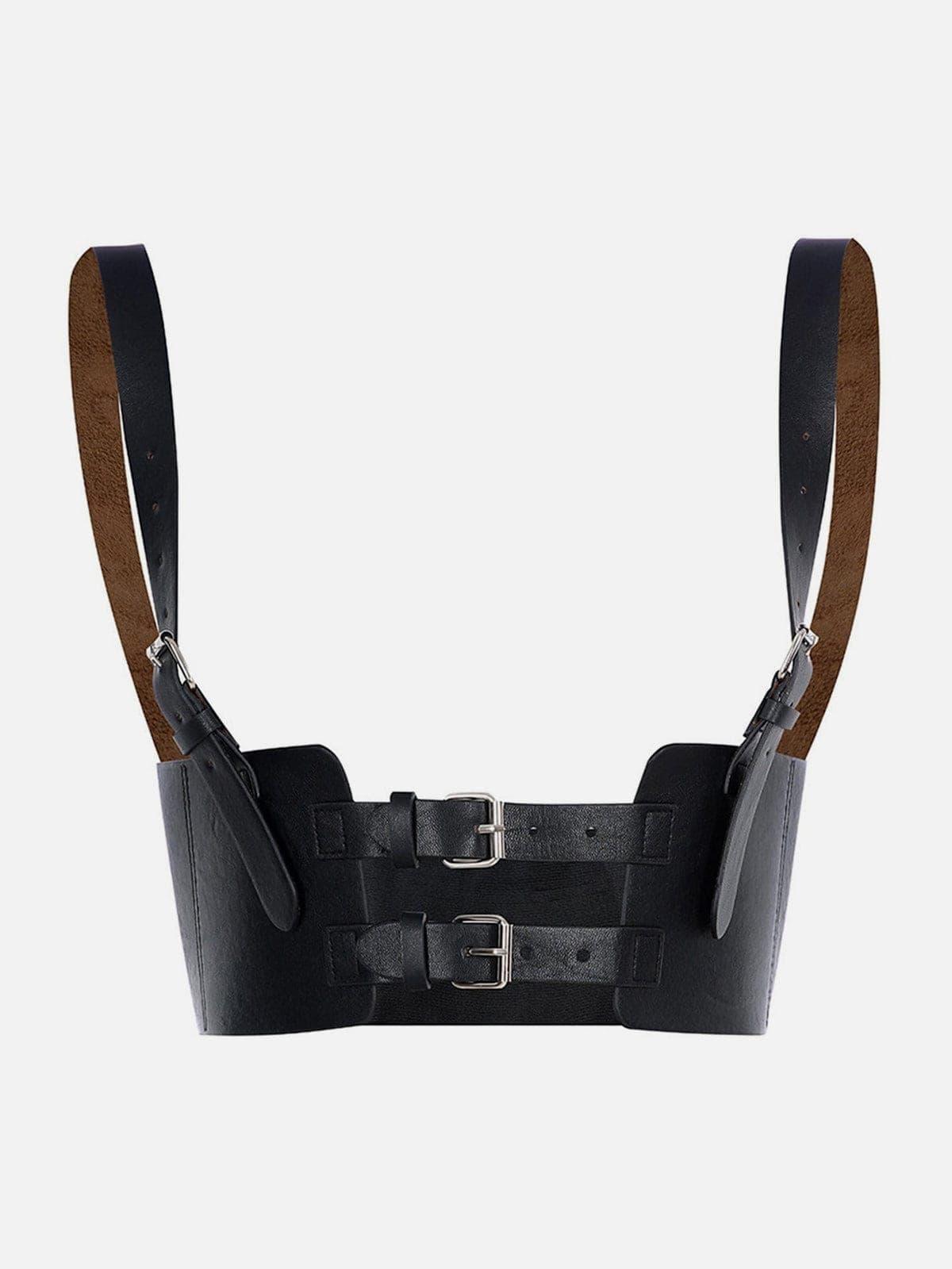 Personalized Punk Strap PU Sling Vest