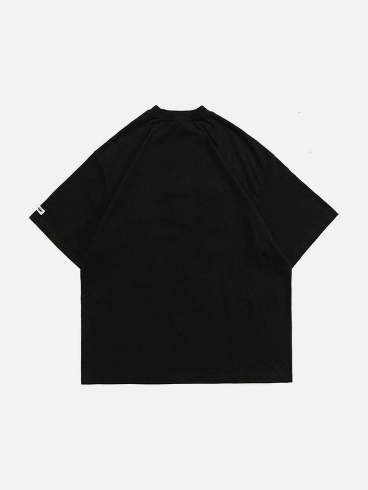 Flame Letters Embroidery Tee