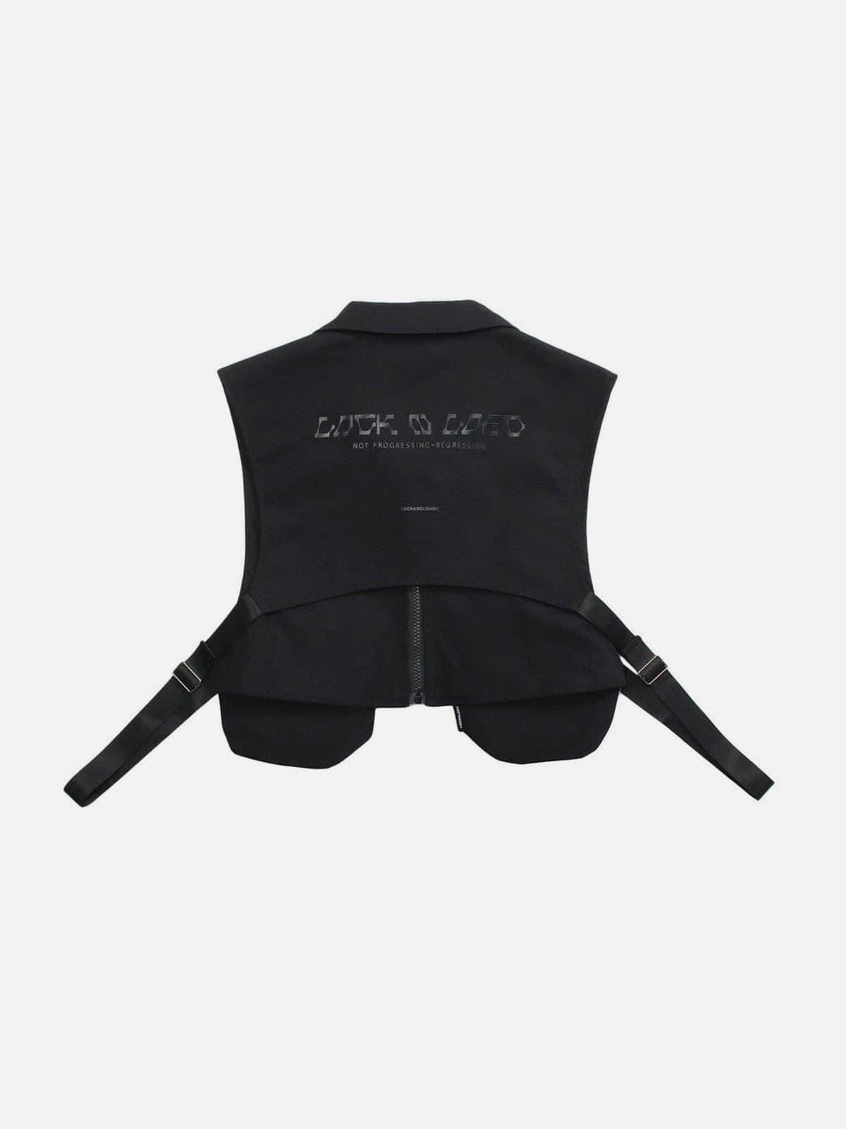 Function Metal Zipper Buckle Vest