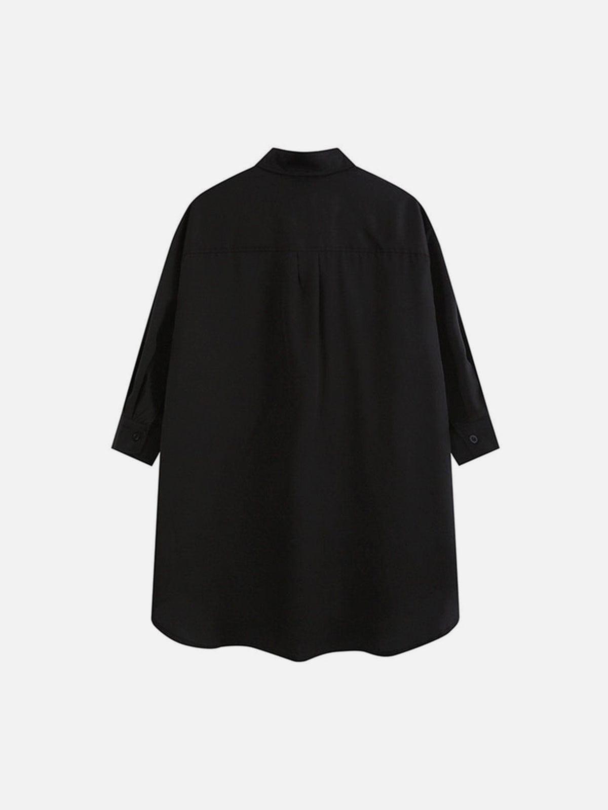 Gothic Tie Chain Clip Short Sleeve Shirt
