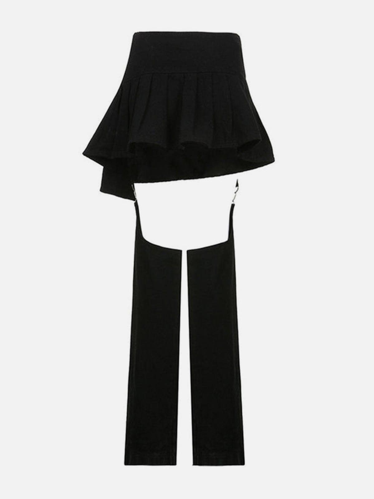 Dark Irregular Detachable Rivets Pants