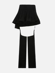 Dark Irregular Detachable Rivets Pants