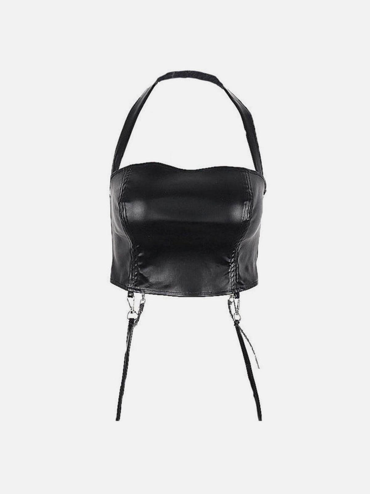 Zipper Strap PU Vest