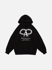 Alphabet Necklace Print Hoodie