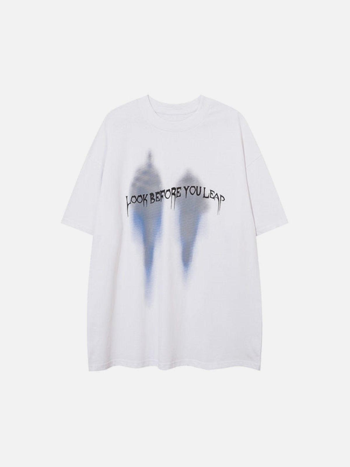 Abstract Print Letters Graphic Tee