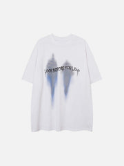 Abstract Print Letters Graphic Tee