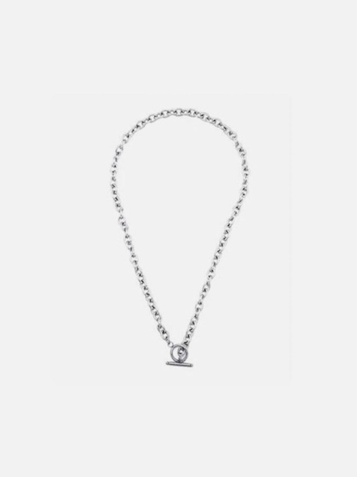 Punk Thick Chain Hollow OT Buckle Necklace