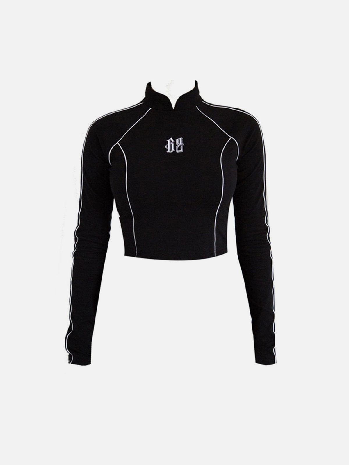 Cyberpunk Reflective Embroidery Long Sleeve T Shirt