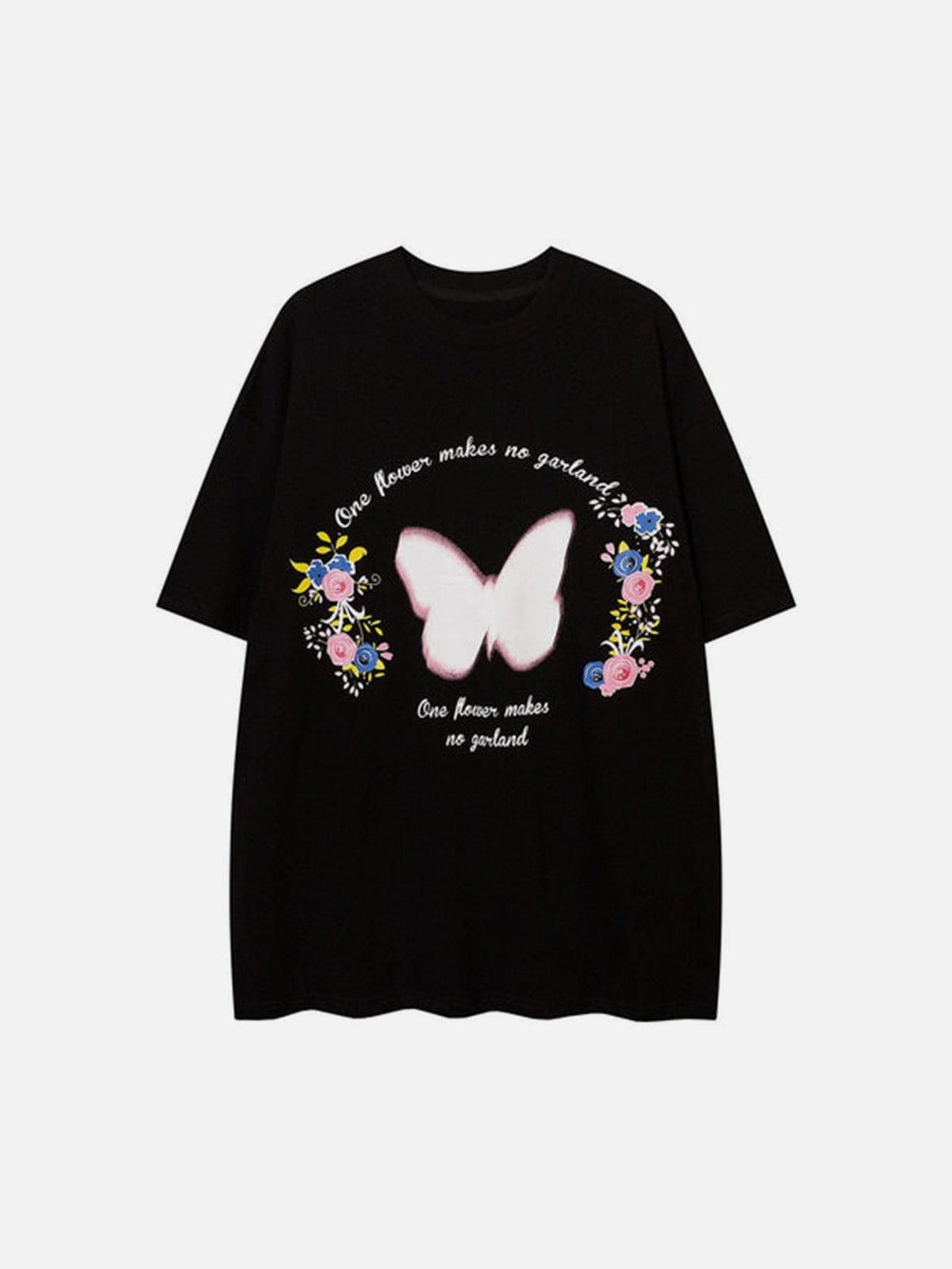 Butterfly Flower Letters Graphic Tee