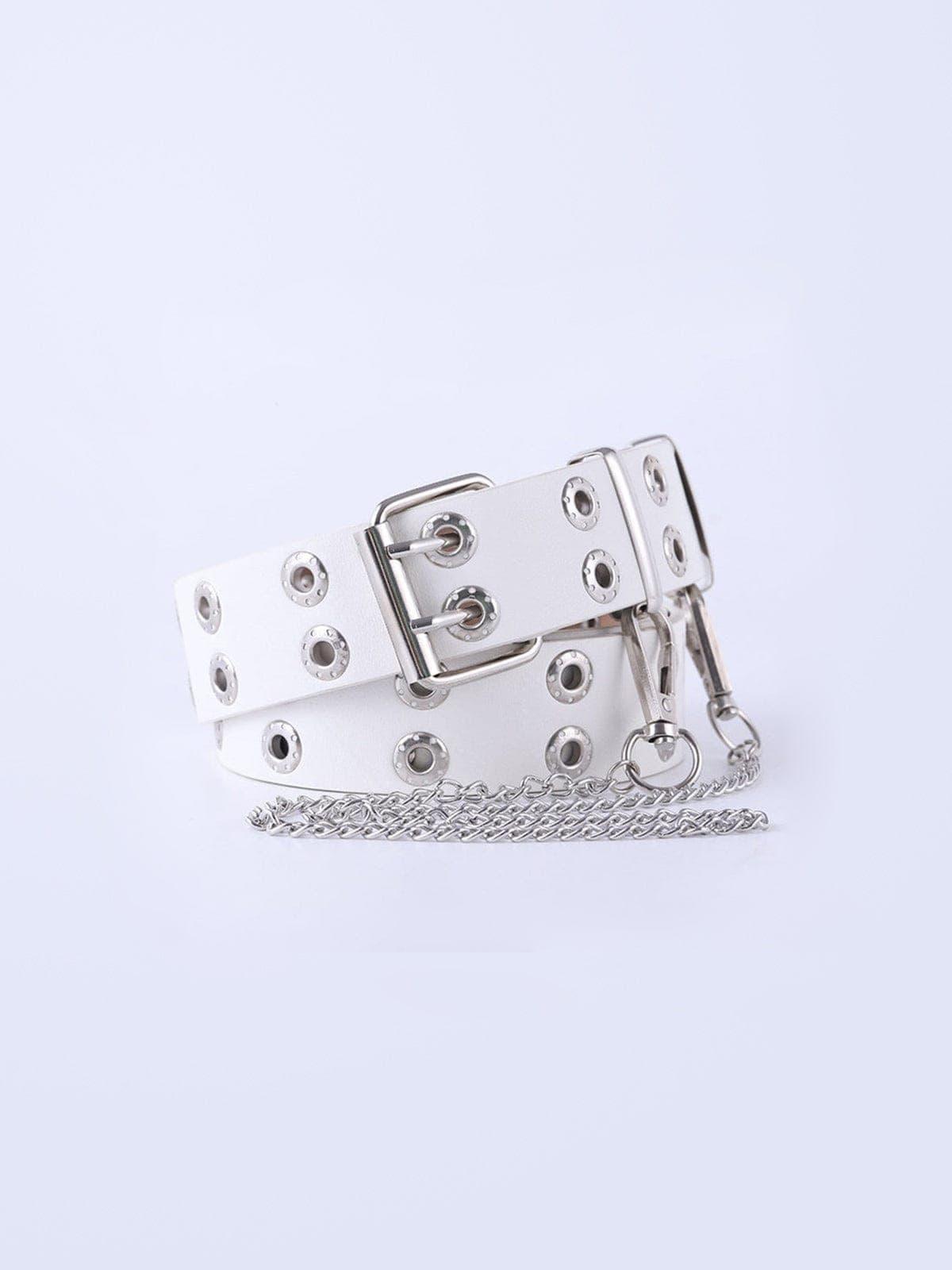 Punk Double-row Eye Buckle Hollow Chain Belt