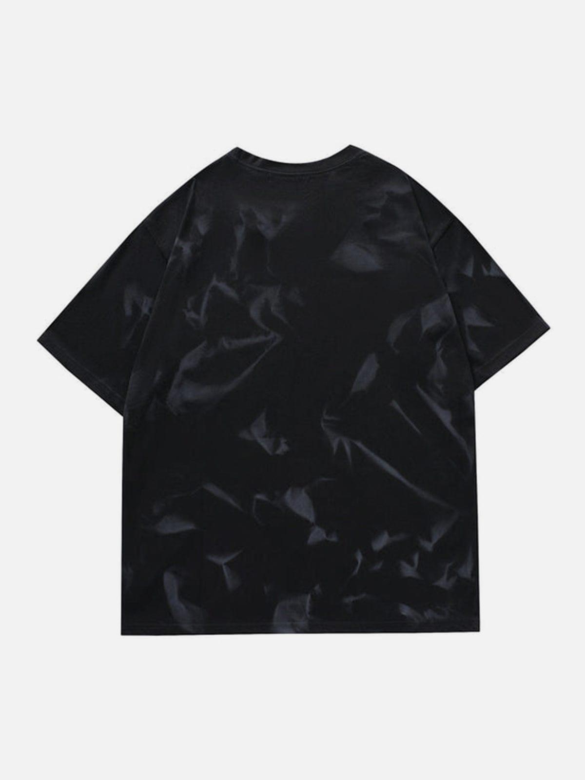 Tie Dye Spider Web Drill Chain Graphic Tee