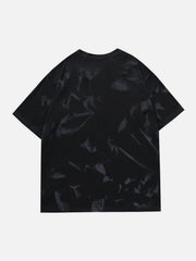 Tie Dye Spider Web Drill Chain Graphic Tee