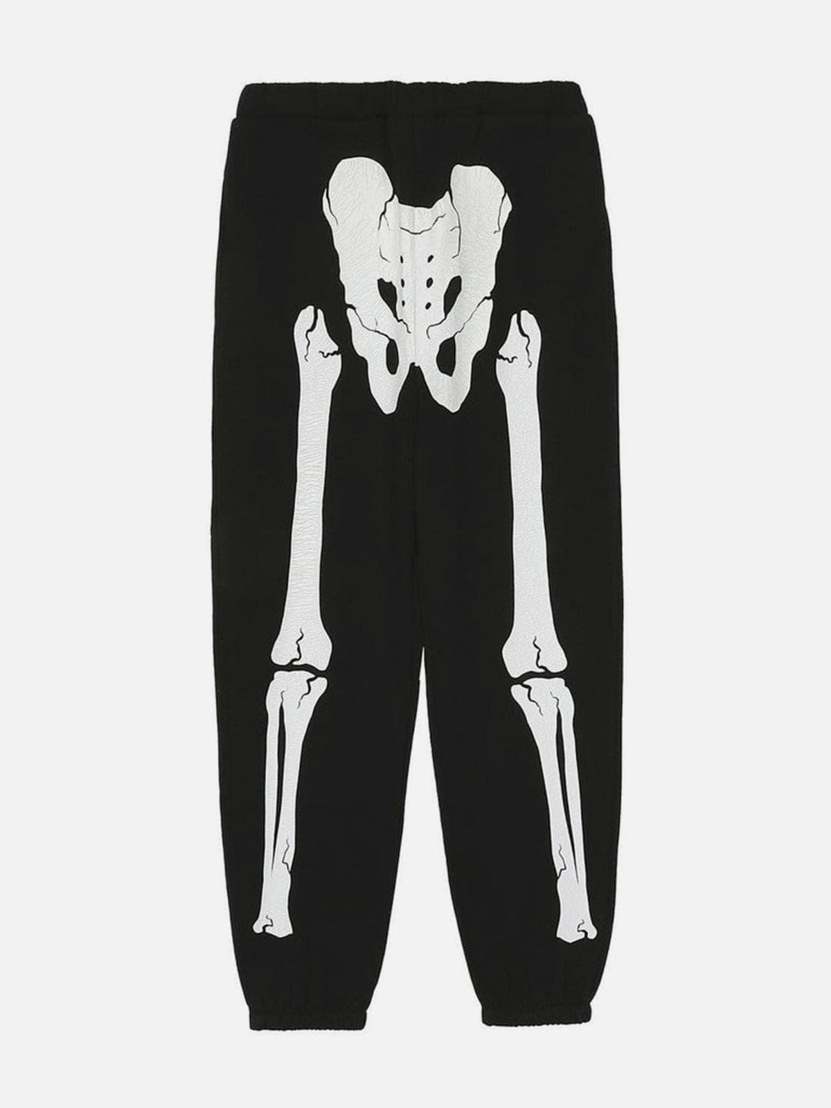 Human Skeleton Print Pants