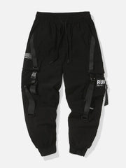 Combat Ribbons Buckle Pockets Cargo Pants