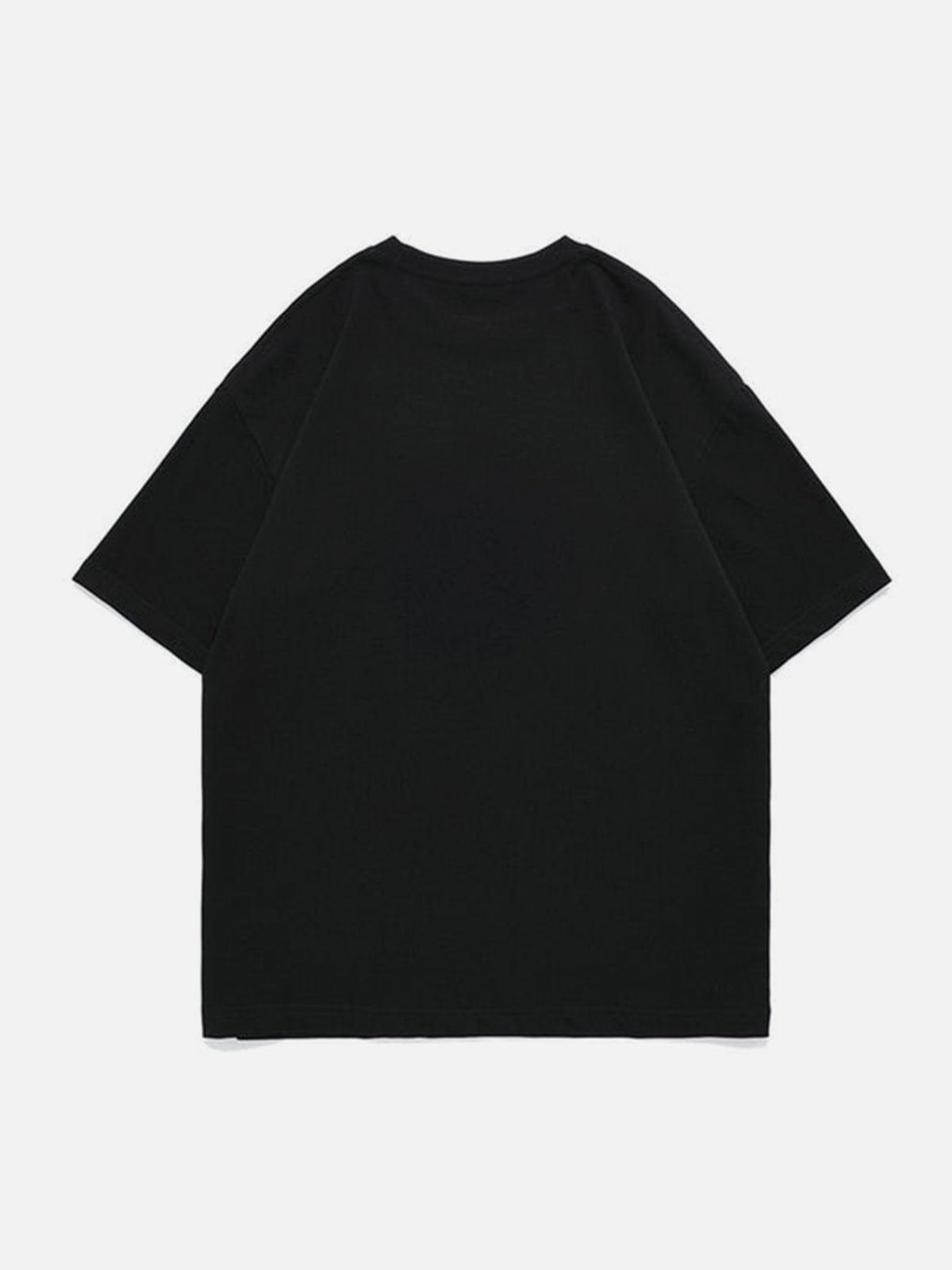 Deformation Graphic Solid Color Tee