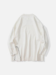 Bright Line Ripped Knitted Sweater