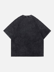 Irregular Embroidery Washed Graphic Tee