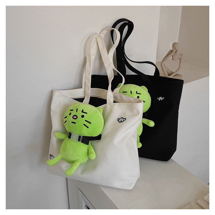 Funny Green Cat Tote Bag