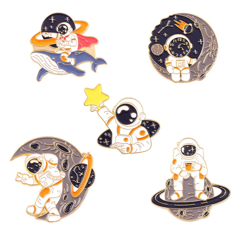 Astronaut Whale Shape Pins