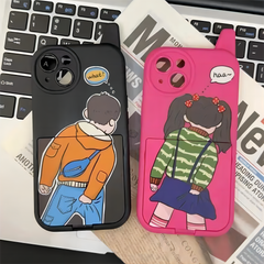 Fun Cartoon Flip Mirror Phone Case