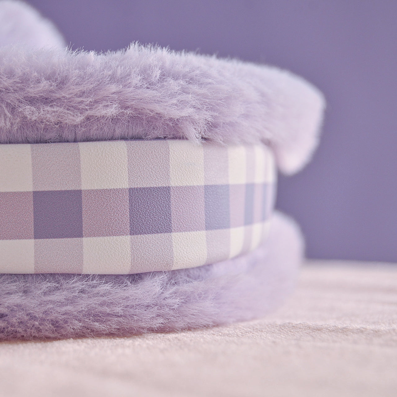 Plush Purple Plaid Underarm Bag