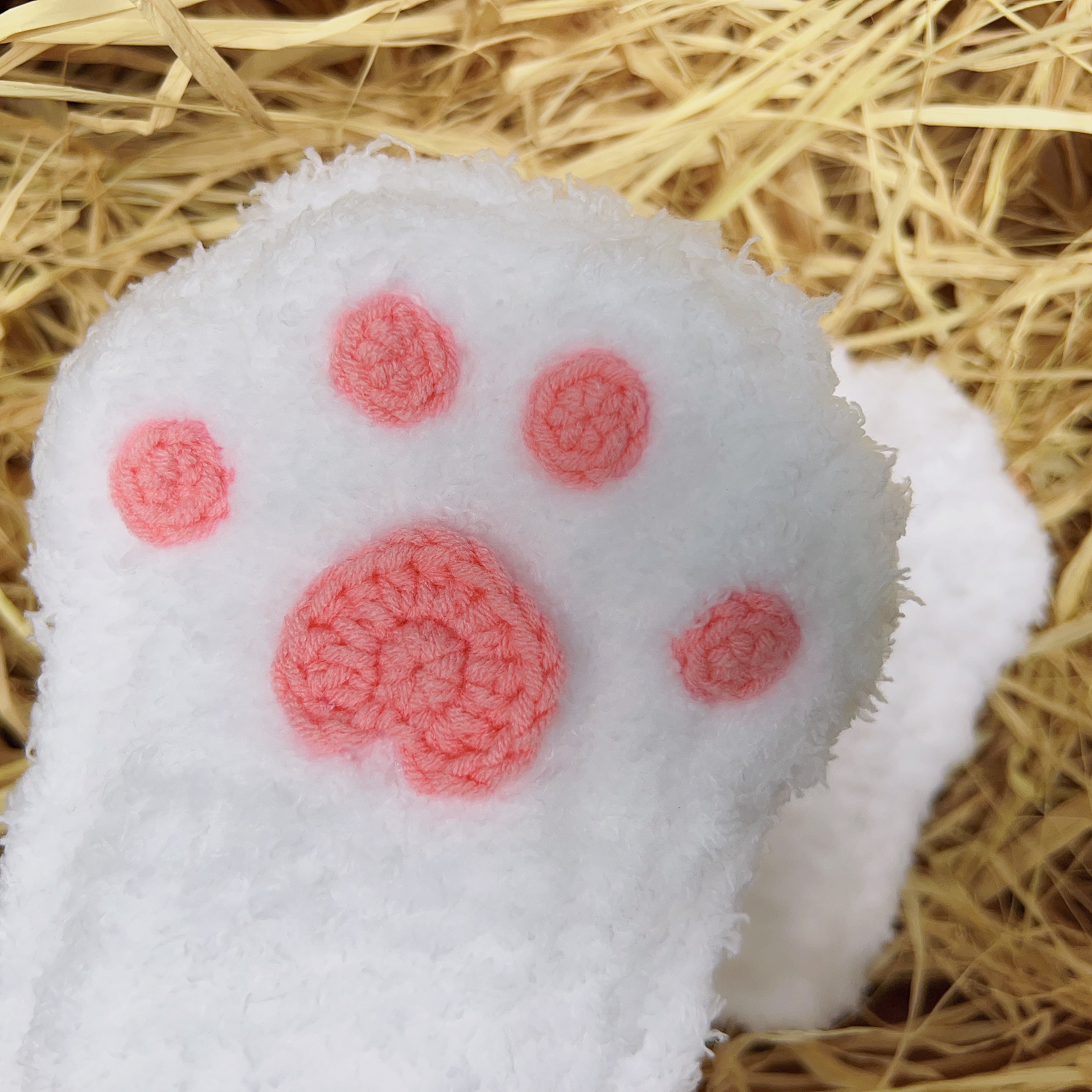 Kawaii Plush Half Finger Cat Claw Gloves