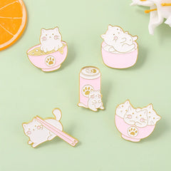 Cute Stacked Arhat Cat Pins