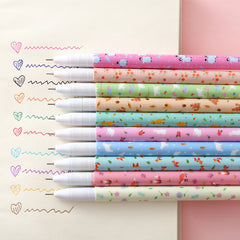 Kawaii Flower Gel Pen Set (Pack of 10)