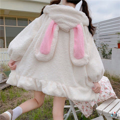 Cute Bunny Ears Plush Coat