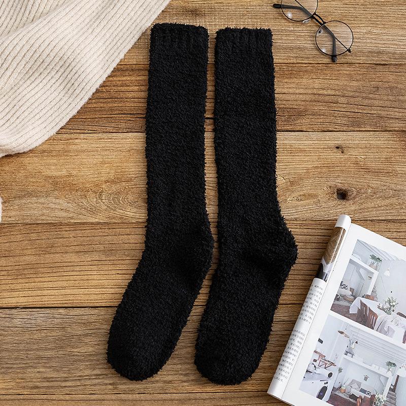 Pure color knee-length Floor Socks