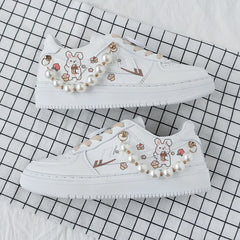 Lovely Rabbit Pearl Chain Shoes