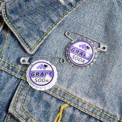 Grape Soda Bottle Cap Paper Clip Pins