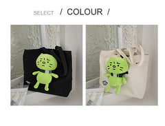 Funny Green Cat Tote Bag